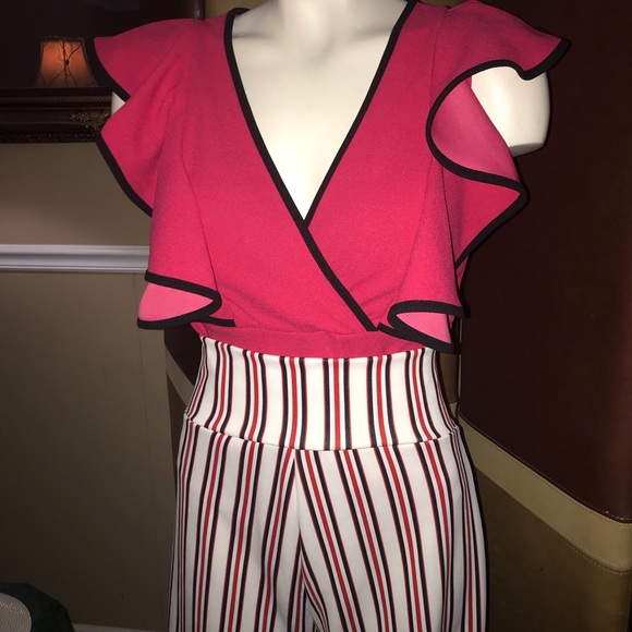 Touch me plunging neckline hot pink bodysuit - Picture 3 of 11